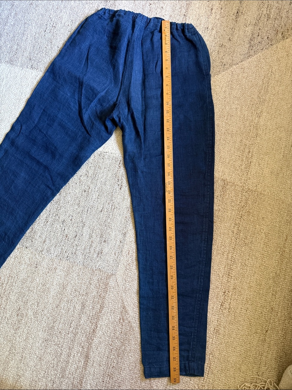 CP Shades Pants Womens Sz S Blue 100% Linen Pull On Elastic Waist Coastal Boho. - Picture 8 of 10